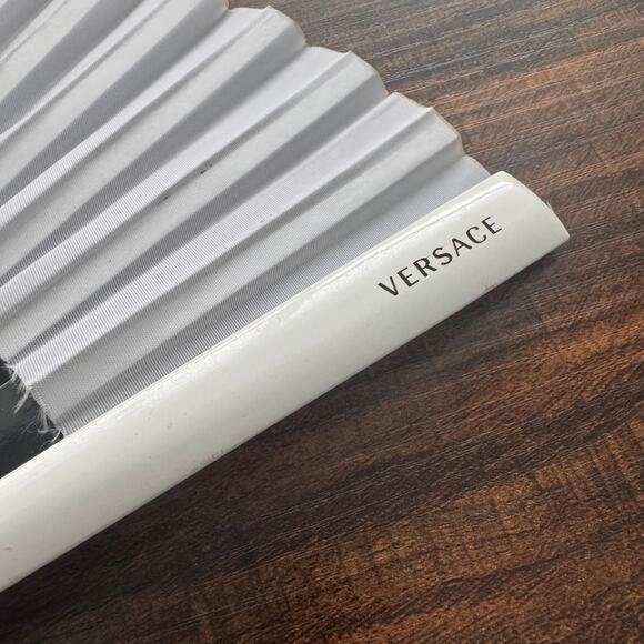 Versace Foldable Hand Fan in Black/White - Picture 7 of 8